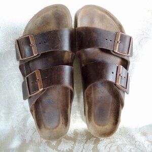 Birkenstock Brown Oiled Leather Arizona Sandal 38 US 7-7.5